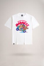 Women's White Never Ending Madness Oversized Printed T-Shirt