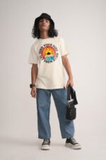 Men's Cream Find Your Fire Classic Fit Printed T-Shirt