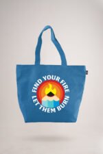 Sky Blue Find Your Fire Printed Big Tote Bag