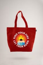 Red Find Your Fire Printed Big Tote Bag