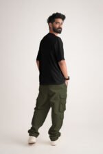 Men's Solid Black Oversized T-Shirt
