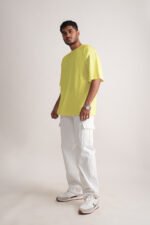 Men's Solid Lemon Yellow Oversized T-Shirt