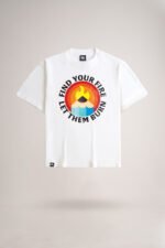 Women's White Find Your Fire Oversized Printed T-Shirt
