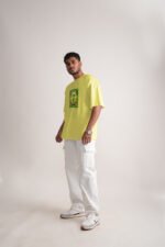 Men's Lemon Yellow Nimboo Pani Oversized Printed T-Shirt