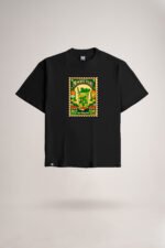 Women's Jet Black Nimboo Pani Oversized Printed T-Shirt