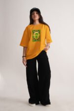 Women's Mango Yellow Nimboo Pani Oversized Printed T-Shirt