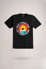 Men's Jet Black Find Your Fire Classic Fit Printed T-Shirt