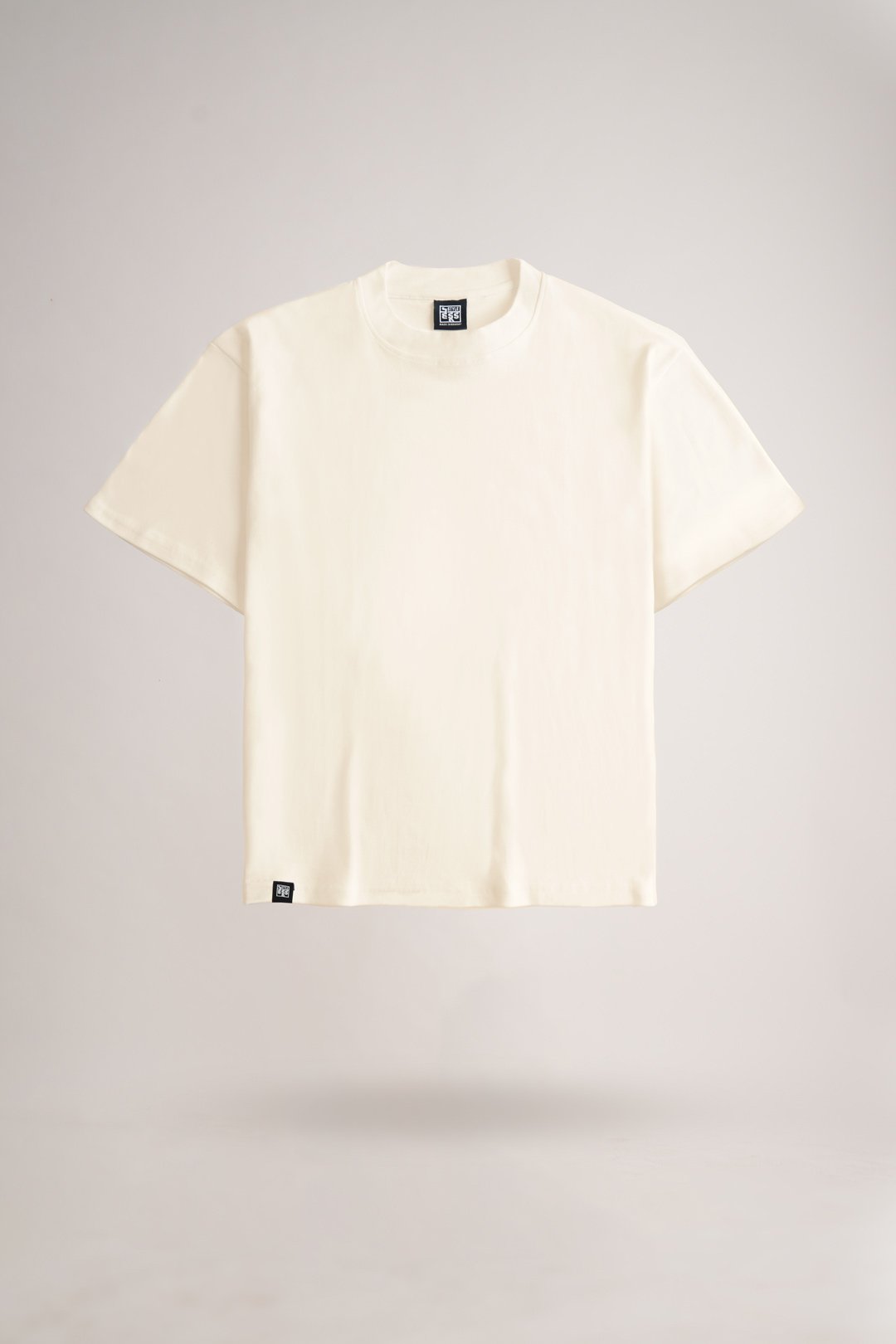 Women's Solid Cream Oversized T-Shirt