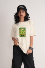 Women's Cream Nimboo Pani Oversized Printed T-Shirt