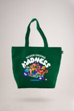 Green Never Ending Madness Printed Big Tote Bag