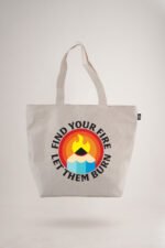 White Find Your Fire Printed Big Tote Bag