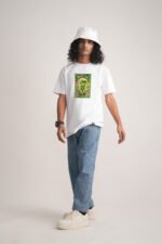 Men's White Nimboo Pani Classic Fit Printed T-Shirt