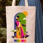 White Southern Blooms Printed Small Tote Bag