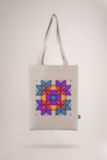 White Festive Hues-II Printed Small Tote Bag