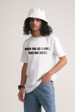 Men's White Smile Fit Printed T-Shirt