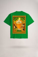 Men's Green Kadak Chai II Oversized  Printed T-Shirt