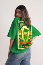 Women's Green Nimboo Pani II Oversized Printed T-Shirt