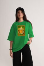 Women's Green Chai I Oversized Printed T-Shirt