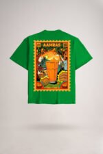 Men's Green Aamras Oversized Printed T-Shirt