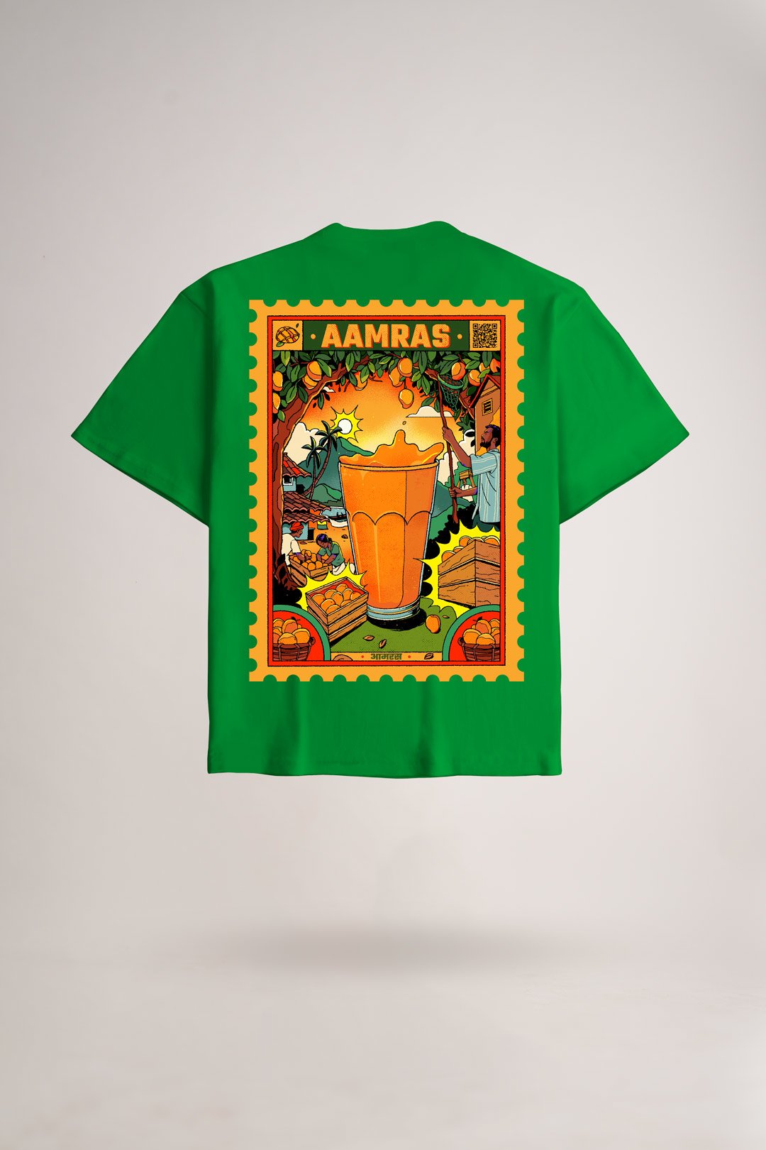 Women's Green Aamras Oversized Printed T-Shirt