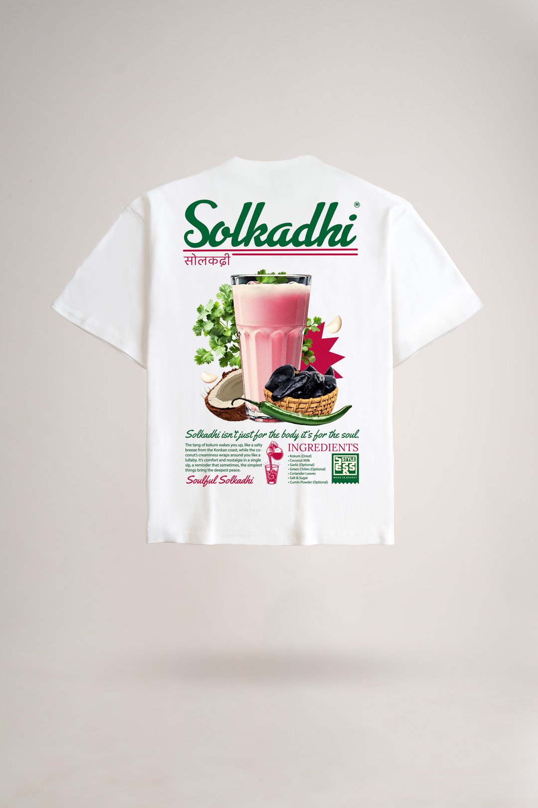 Women's White Solkadhi Oversized Printed T-Shirt