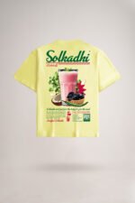 Men's Lemon Yellow Solkadhi Oversized Printed T-Shirt