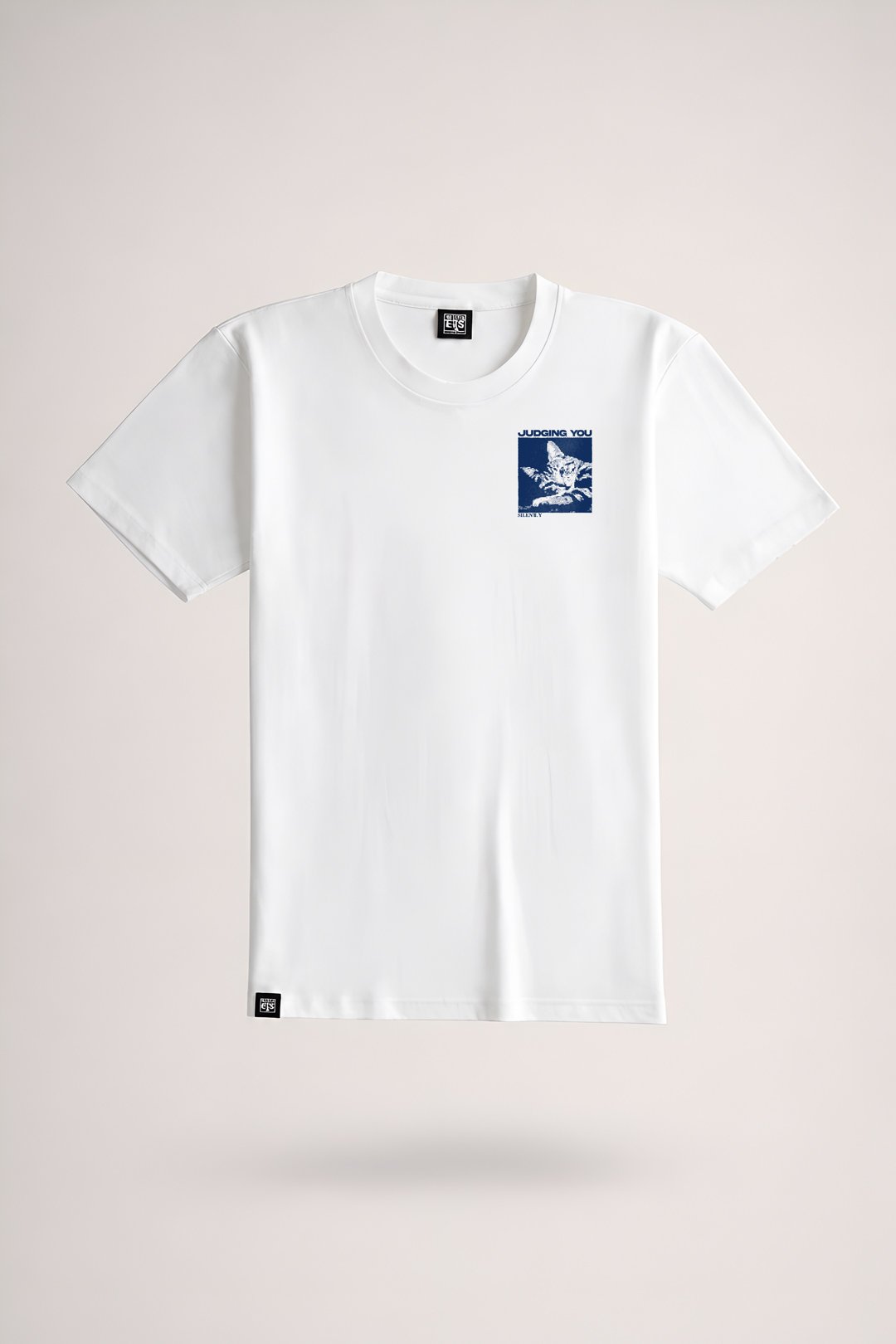 Men's White Cat Classic Fit Printed T-Shirt